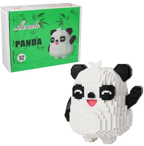 Larcele 1628 Stücke Mikro Bausteine Spielzeug Kit, Mini Bricks Bauen Bauklötze Satz KLJM-07 (Panda)