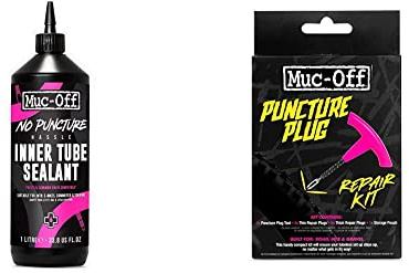 Muc-Off No Puncture Hassle Inner Tube Sealant, 1 Liter - Bike Tube Puncture Repair Sealant & Muc Off Puncture Plug Repair Kit - Tubeless Tire Repair Kit for MTB/Road/Gravel Bikes
