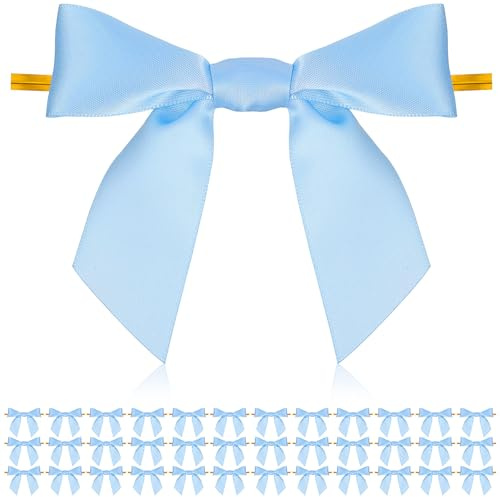 Artibetter 50 Stück Satinband-Schleifen Zum Binden Vorgebunden 3. 5 Blaue Schleifen Für Leckerlibeutel Vorgebundene Schleifen Für Geschenkverpackungen Bastelarbeiten Chanukka-Ornamente