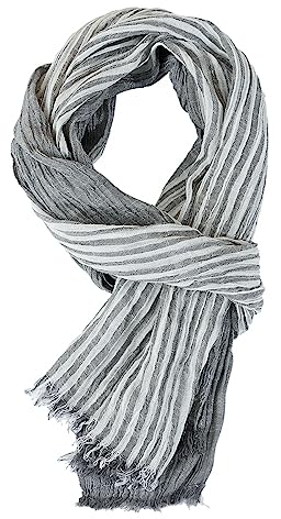 YONKOUNY Schal Herren Weiche Schal aus Baumwolle Herbst Winter Mode Lang Halstuch Herrenschal (Hellgrau)