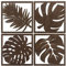 ADDMES Decorazione artistica da parete in legno tropicale, motivo botanico con foglie di palma scavate con cornice (nero)