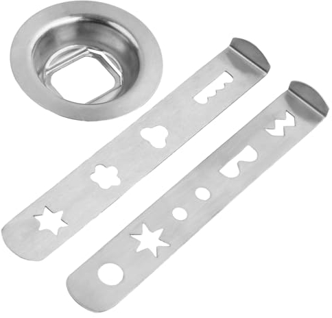 Wisebom Spritzgebäckaufsatz für Fleischwolf Gebäckvorsatz Edelstahl 8 Formen Spritzgebäckvorsatz Zubehör Kekszubehör für Fleischwolf Küchenmaschine, Silber