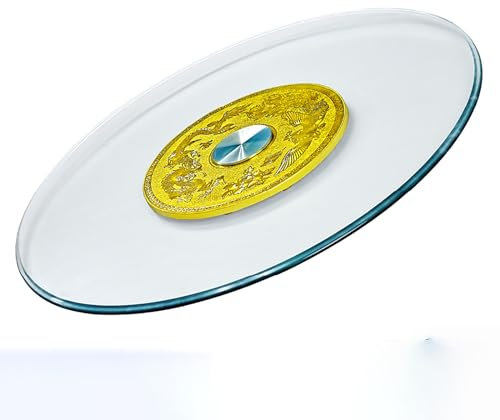 Lazy Susan Drehteller Aus Gehärtetem Glas, Esstisch Drehteller, Runder Drehteller, Drehbares Serviertablett, Schwerlast Plattenspieler, 360° Drehbare Servierplatte Für Küchen-Esstisch, 50–100cm ( Size