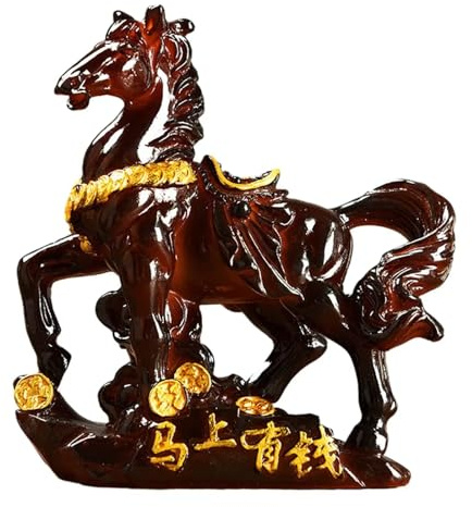 rockible Statua di Cavallo Tea Decor Statuetta di Cavallo in Resina Scultura di Cavallo per Sala da tè Camera da Letto Amante del tè Amico Scrivania, al Colore Rosso