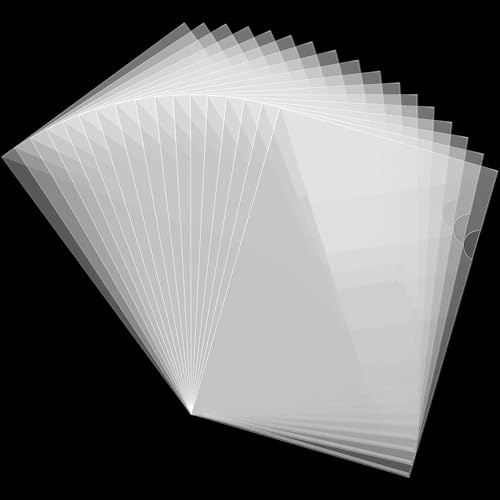 LDXDRU 120 fundas plastico A4 transparentes, Carpeta Fundas Plastico A4, Abiertas Lateralmente Carpetas para Documentos para Oficina Escolar