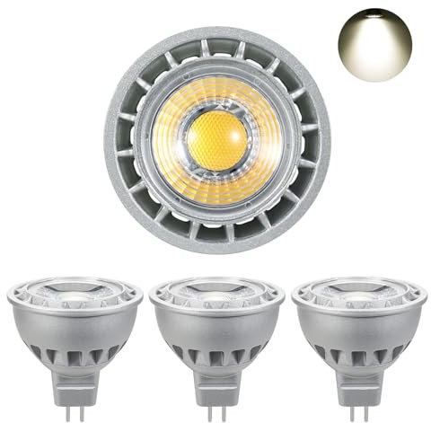 I-SHUNFA MR16 lampadine a LED,AC/DC 12V,5W sostituzione lampadina LED per 50W lampadine alogene,500LM bianco naturale 4000K Spotlight,non dimmerabile 45 ° angolo di fascio LED Spot (confezione da 4)