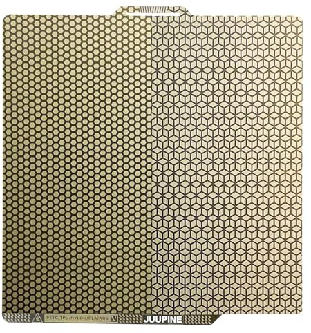 JUUPINE upgraded honeycomb PEI for bambulab filament A1/P2S/X2D/P1P/P1S/X1/X1C/X1E Plate 257x257mm carbon platte PLA plate using etching technology,one side is honeycomb and the other side is square