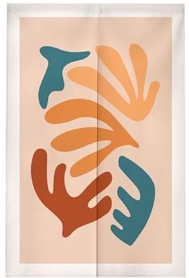 Türvorhang Orange Brown Coral Türvorhang Insektenschutz Polyester Raumteiler Vorhang mit Teleskopstange Vorhang Kurz Küchenvorhang Fliegenvorhang Terrassentür Waschbar Tür Vorhang 90x200cm