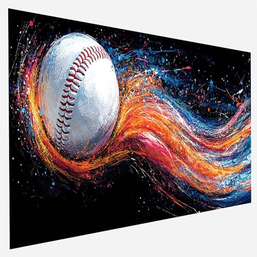 Baseball Malen Nach Zahlen Erwachsene, Malen Nach Zahlen DIY Handgemalt Ölgemälde Kit für Anfänger und Erwachsene, Paint by Numbers Basteln mit Pinseln Home Wand Dekor, 100x200cm Abstrakt H-4-3