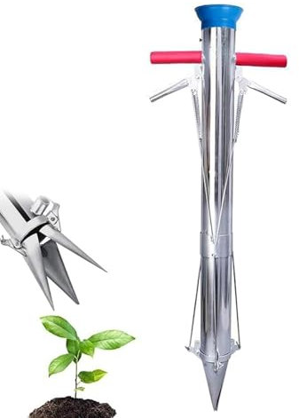 ANGDI Outil de Plantation de bulbes à Long Manche, Machine de Plantation de semis de Melon de légumes de poivron, jardinière de semis en Acier Inoxydable, Outils de Plantation en Quelques Secondes