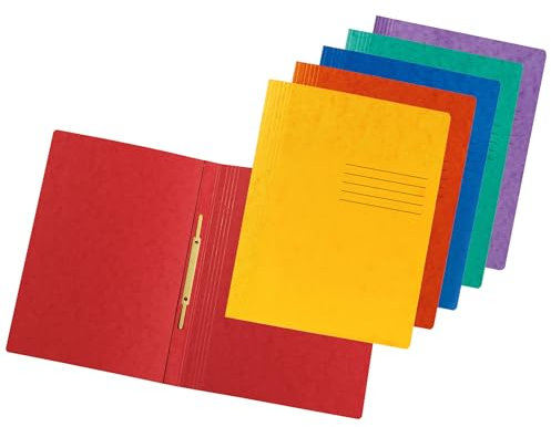 Original DINOR 6er Pack Schnellhefter + 4 Gratis. Made in Germany. Aus extra starkem Colorspan-Karton für DIN A4 kaufmännische Heftung farbig sortiert Hefter ideal für Büro und Schule