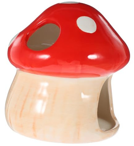 VERDANVERSE Keramik Hamsterversteck Pilzform Sommerkühlnest Kleintierhaus Für Hamster Und Igel Haustierspielplatz