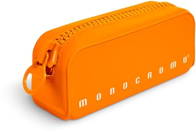 Pigna, Astuccio Bustina in morbido Silicone, Monocromo FLUO con zippona, Colore Arancio,Confezione 1 pezzo
