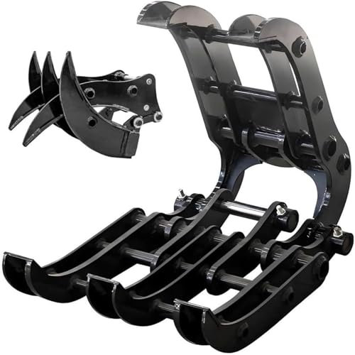 Mini-Bagger-Greifer-Aufsatz, robuster Greifer für Holz, Stein, Holzhandhabung, ideal für Landräumung, Rammbau und Schrottstapeln