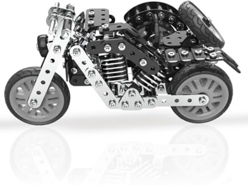 Generic 377PCS 3D Metall Sidecar Motorrad Modellbausatz - SW-066 DIY Vintage Dreirad Mechanisches Puzzle für Erwachsene, Sammlerstück Montage Set