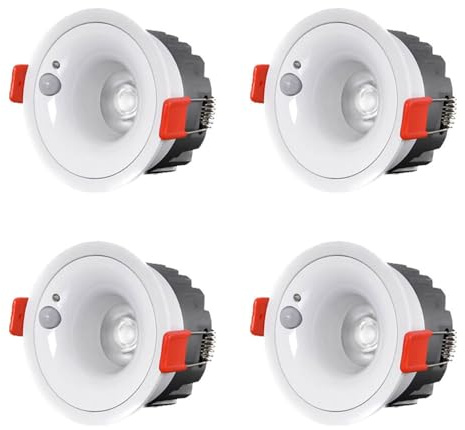 Spotlight da 4 pacco da 7 W, Sensore di movimento a infrarossi LED, luce del soffitto a filo a filo rotondo per la camera da letto del salo