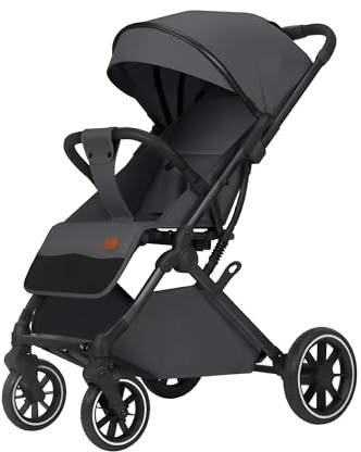 DAESOL Professional Stroller Pushchair for Toddlers & Newborns - Lightweight Foldable Travel Buggy, Compact Baby Pram with Reclining Seat, Safety Harness, Storage Basket & Shock-Absorbing Wheels