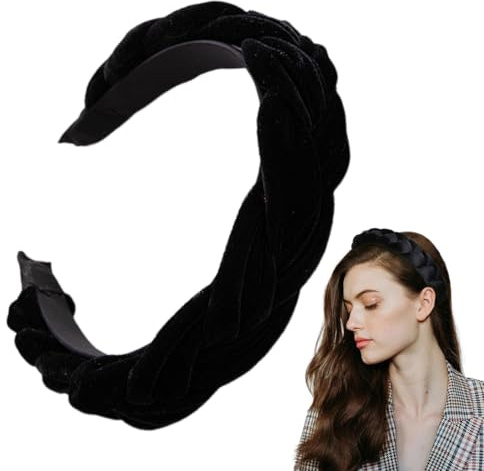 HABNI 1 Pieza Diadema Mujer, Diademas de Pelo Anchas, Diademas para Mujeres Nudo, Banda para el Cabello Stretchy Head Wrap Twisted Accesorios, Negro