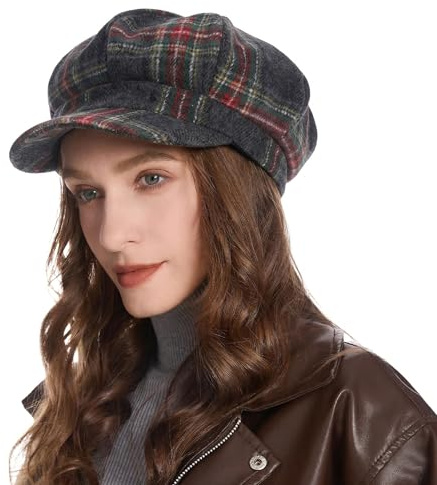 ZLYC Damen Winter Ballonkappe Klassische Schirmmützen Flat Cap | Ballonmütze mit Visor für Herbst Winter