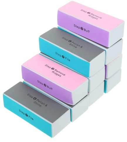 BAZEITFLOW 10pièces Bloc Polissoir Ongles Faces Pour Manucure Et Polissage Œuvres Bois Résistant Usage Professionnel Et Domestique