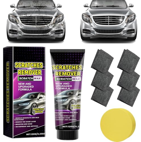 Schneller Kratzerentferner für Autos,120ml Quick Effect Tiefen Kratzer Reparatur Creme, Auto Kratzerentferner Paste mit Anti-Kratzer Schutz & 6 Nano Tücher für Cars Verschiedene Oberflächen