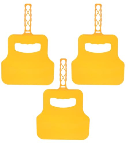 TOGEVAL Ventilatore Manuale per Barbecue in Plastica Giallo Set da 3 Pezzi Impugnatura Ergonomica Ventilatore Portatile per Grigliate All’Aperto e Distribuzione Uniforme del Calore