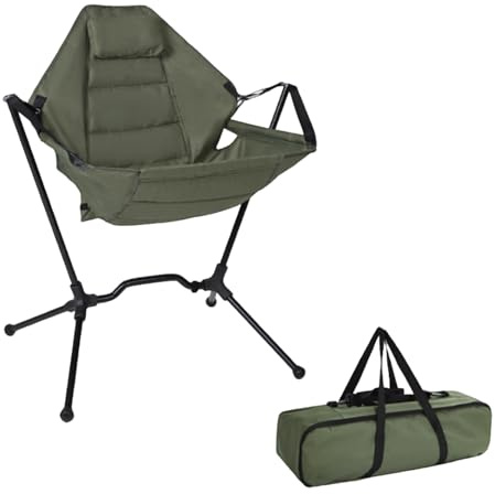 Yidueace Silla de Exterior para Camping, Silla Resistente y Ergonómica con Apoyo, Balancín Portátil para Césped, para Patio, Jardín, Fiesta, Playa Y Picnic