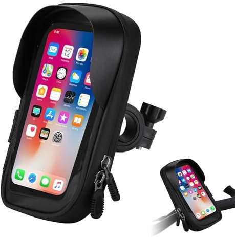 Support Telephone Velo – 360° Rotation Porte Telephone Velo, Support Téléphone Vélo pour 4.7-6.5 Pouces Smartphones Housse Protection Écran Tactile Portable