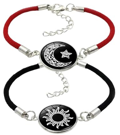 MNYXIS 2 Pcs Leuchtarmband, Paar Armbänder, Zweiteilige Verstellbare Sonne- Und Mond-Freundschaftsarmbänder, Fernbeziehung Armband, Bff Armbänder Für 2, Armband Freundschaft, Geburtstagsgeschenk