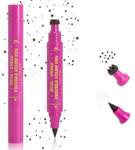 2 Stylos Taches de Rousseur - Stylo Taches de Rousseur, Freckle Pen, Tampon Taches de Rousseur Double Embout, F01 Brun Beige & F02 Caramel pour Fake Freckles