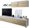 Habitdesign Mueble de Salon Moderno, Modulos de Comedor, Modelo Alida, Acabado en Blanco Artik y Roble Canadian, Medidas: 200 cm (Ancho) x 43 cm (Alto) 41 cm (Fondo)