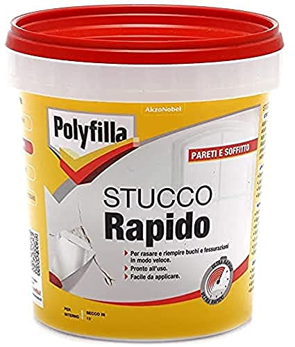 POLYFILLA STUCCO RAPIDO per Interno, Essicazione in 15minuti, in Pasta BIANCO 1KG