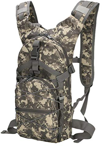HUIPYOU Militär Bike Rucksack 15L Camouflage Casual Wasserdicht Mehrfachtasche Dauerhaft Taktische Sport Reisen Trekking Wanderrucksack Klein Tasche Herren Damen Army Backpack ACU Digital