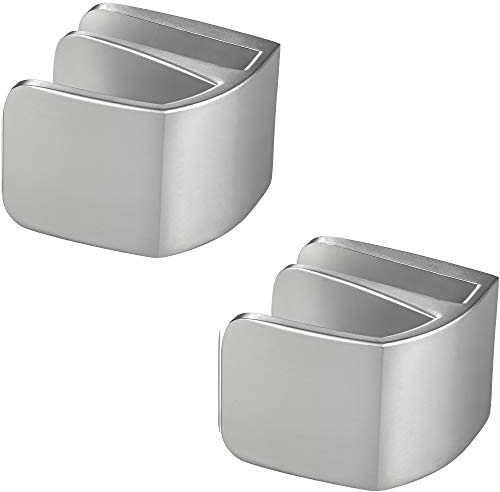 Gedotec Glastürgriff Schrank Möbelgriffe für Glastüren - Ziehgriff zum Klemmen - Square | Glasdicke 4-6 mm | Metall silber matt | Griff für Schranktüren & Glastüren | 2 Stück - Design Spiegel-Türgriff