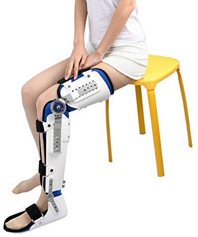 GZD Klapp Knie Fuß-Stützklammer, Leg Stabilizer Knieorthese Splint für Ligamentum Tränen kniet Wiederherstellen Unterstützung nach der Operation,Left