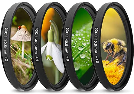 JJC Kit de filtres Macro de 40,5 mm (+2, 4, 8, 10) avec Pochette de Filtre pour Sony Alpha A6600 A6500 A6400 A6300 A6000 + Sony E 16-50 mm et Autres objectifs filetés de 40,5 mm