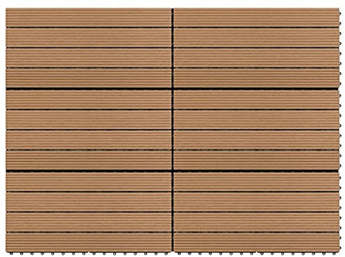 Terrassenboden,Terrassenfliesen​,mit Schnellverriegelungsfunktion, 6 Stk. WPC 60x30 cm 1,08 m² Braun