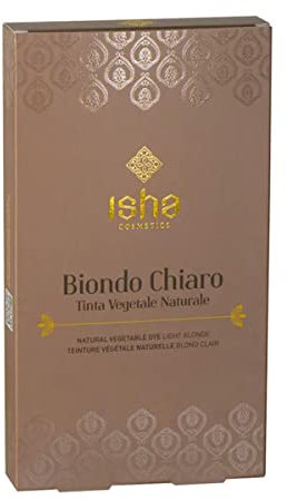 ISHA cosmetics-Biondo chiaro freddo- tinta vegetale in polvere -testato dermatologicamente e al nichel<1ppm-vegan-100g
