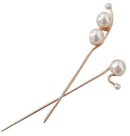 Lurrose Haarschmuck Perlen Haarspange Damen Haarkamm Perlmutt Hochzeit Haarnadeln Mit Perlen Für Festival Party Styling 2 Stück