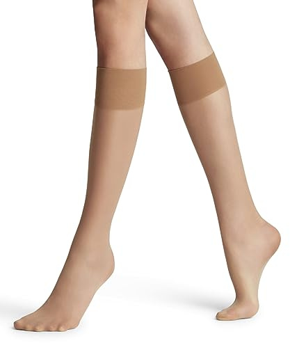 FALKE Pure Matt 20 DEN W Kh transparente lisos 1 par, Calcetines largos Mujer, Color piel Powder 4169, 39-42