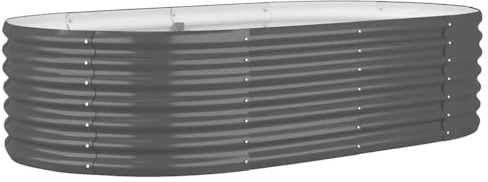 vidaXL Garden Raised Bed Galvanised Steel 152x80x36 cm Anthracite
