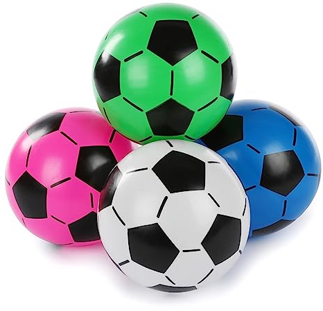 CEJAMA Kinder Fussball 4er Set - Kinderball aus PVC Indoor & Outdoor für Haus, Garten, Wasser und Beach - 20 cm