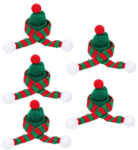 Abaodam 20 Sets Warmer Mini-schal Aus Wollgarn Für Weihnachtsweinflaschen Festliche Dekorationen Für Weihnachtsfeiern
