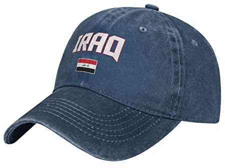 501 Damen Herren Baseballmütze Irak-Flagge Coole Iraker Baseballkappe Verstellbar Outdoor Hut Vintage Baseboard Baseballkappe Für Draussen Kletter Reisen