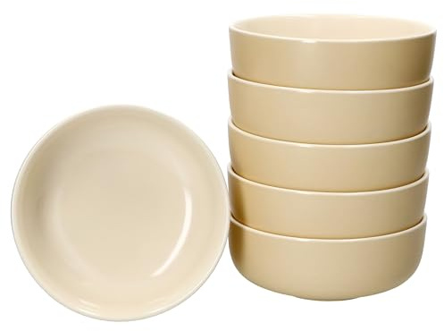 Ritzenhoff & Breker Jasper 6er Set Schale 14,5cm Vanille I 360ml I Steingut-Schüssel für 6 Personen I Schälchen für Salat, Suppe, Müsli & Co. I Geschirr für Frühstück, Mittag & Abendbrot