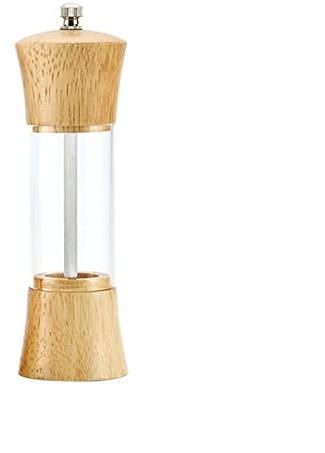 Salière et poivrière Moulin à sel transparent Moulins à poivre manuels Presse-épices en bois Poivre noir remplissable, sel de mer - Outil de broyeur de cuisine Moulin à poivre Moulin de cuisine (Colo