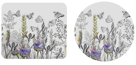 EHOMERY Mauspad Induktion Mousepad Kissen Blume Mauspad Schreibtischunterlage Mousepad Orientteppich Für Die Schreibtischdekoration - 2 Pack [20x24 cm and Dia 20 cm]