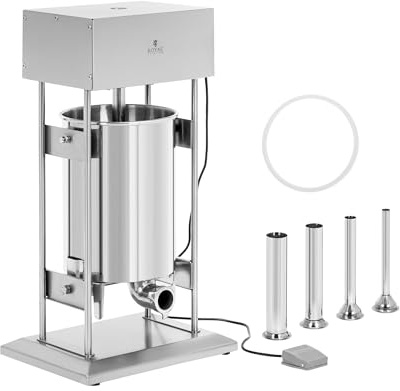 Royal Catering Poussoir à saucisses 20 l électrique avec 4 tubes de remplissage - Machine à saucisse Poussoir à saucisse professionnel