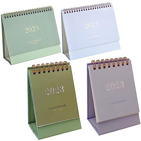 STOBOK 4stücke Tischkalender Stehkalender Monatskalender Mit Doppelspiralbindung Perforierte Seiten Zum Leicht Umschlagen Für Schreibtisch Büro Zuhause Planer Kalender