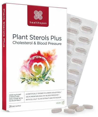 Healthspan Plant Sterols Plus (28 Day Supply) | 2400 mg Plant sterols with Oli-Ola Olive Extract | Supports Normal Cholesterol Levels | Added Potassium & Vitamins B1 & B3
